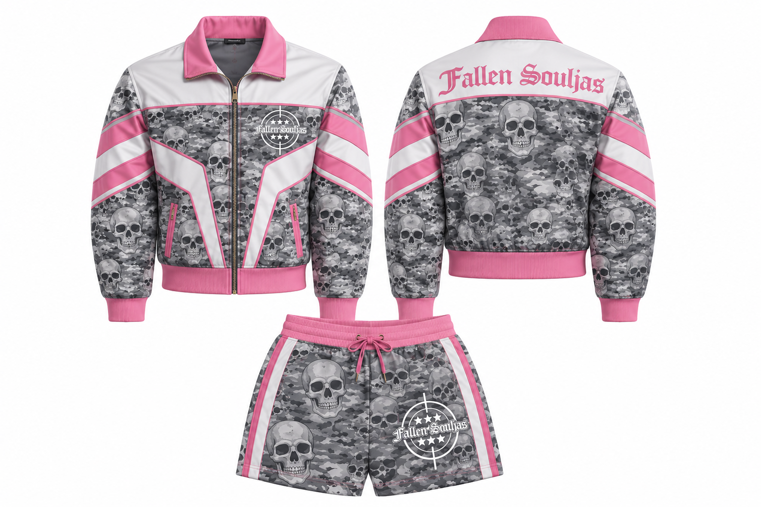 Ladies Pink Fallen Souljas Wind Breaker